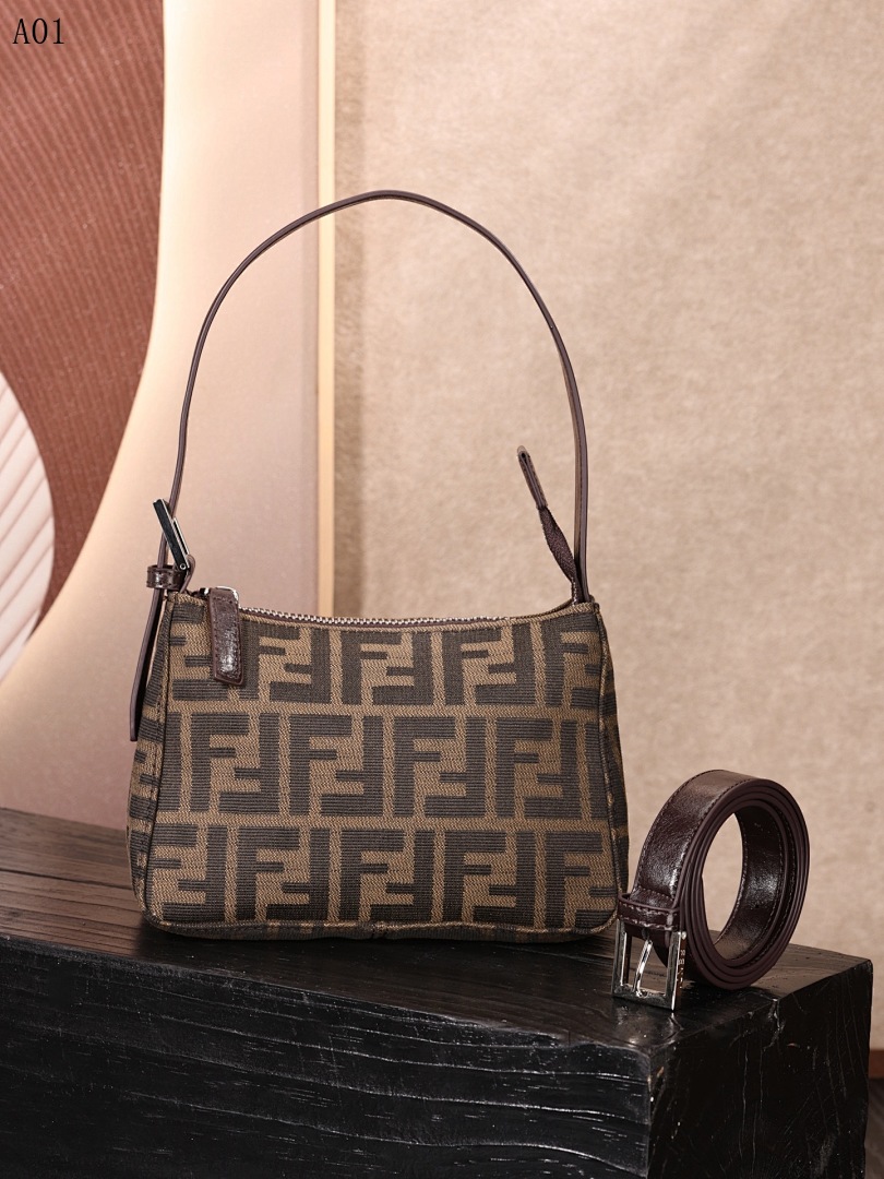 F3ndii – Baguette Mini – FF Monogram Canvas Shoulder Bag #1362