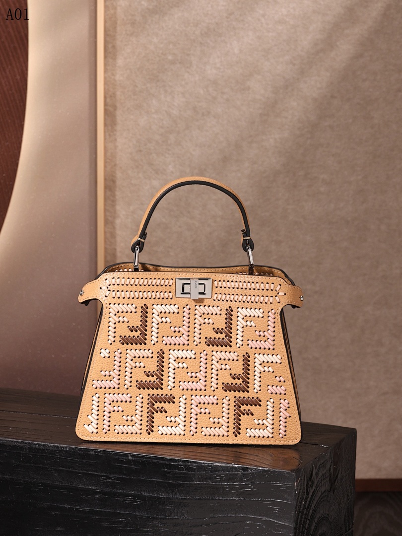F3ndii + Baguette + FF Embroidered Leather Bag #3521