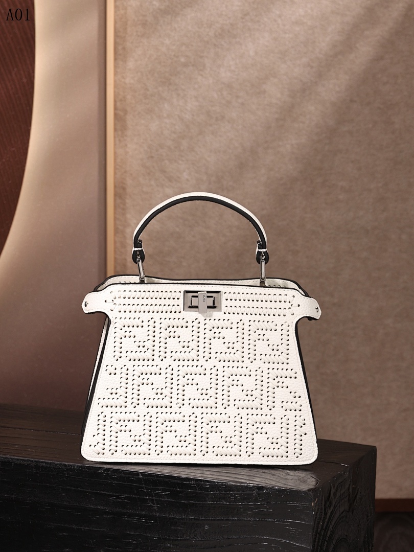 F3ndii + Baguette + Perforated Leather Tote #3510