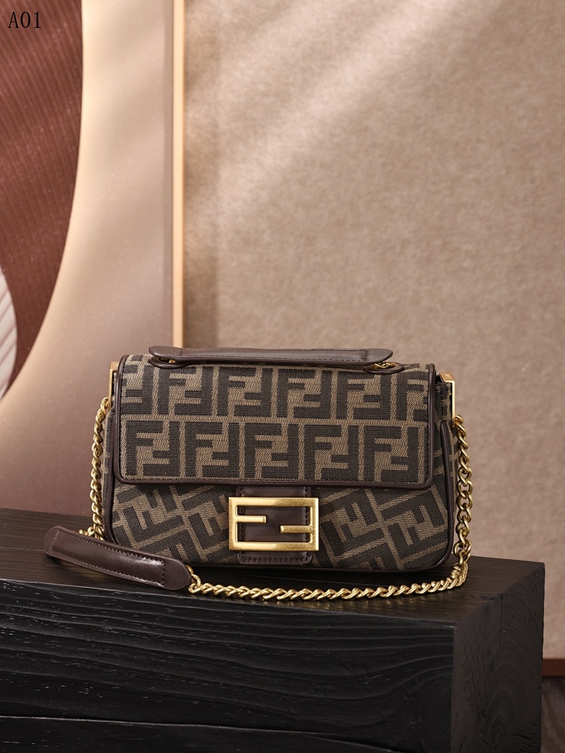 F3ndii + Baguette + FF Logo Shoulder Bag #3522