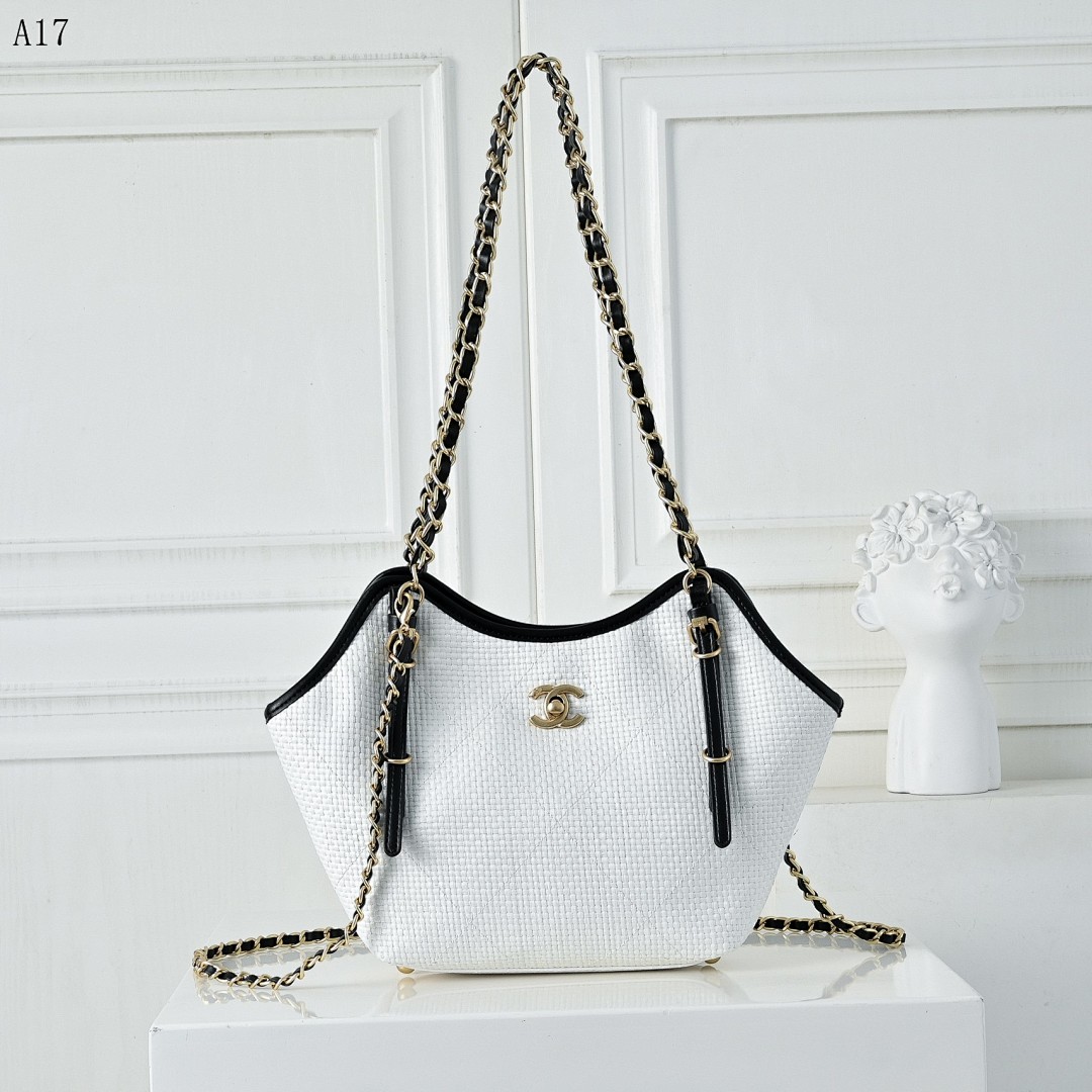 Chan3l – A17 – White Quilted Leather Shoulder Bag #937