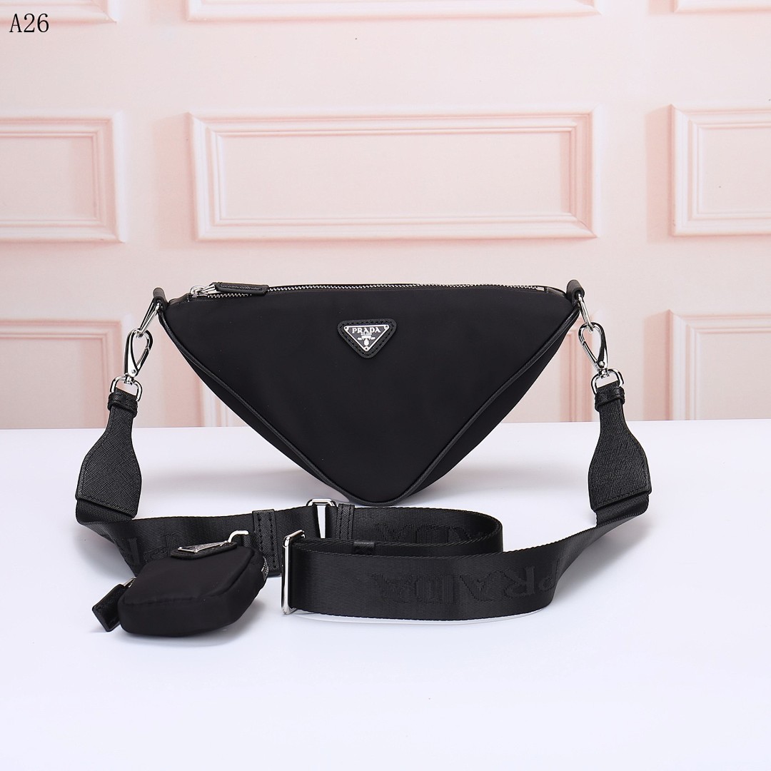 Pr4da Re-Nylon Triangular Crossbody Bag #1256