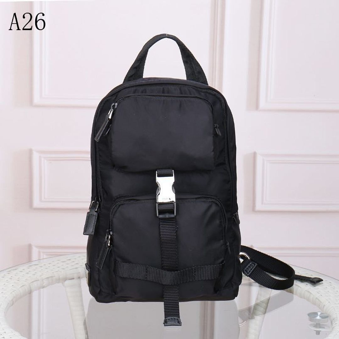 A26 Classic Black Nylon Backpack #1236