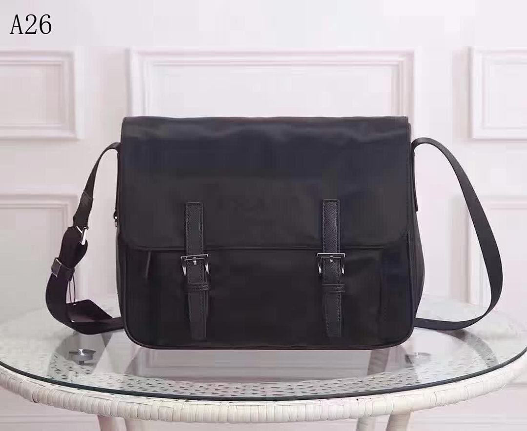 A26 – Classic Black Messenger Bag #1262