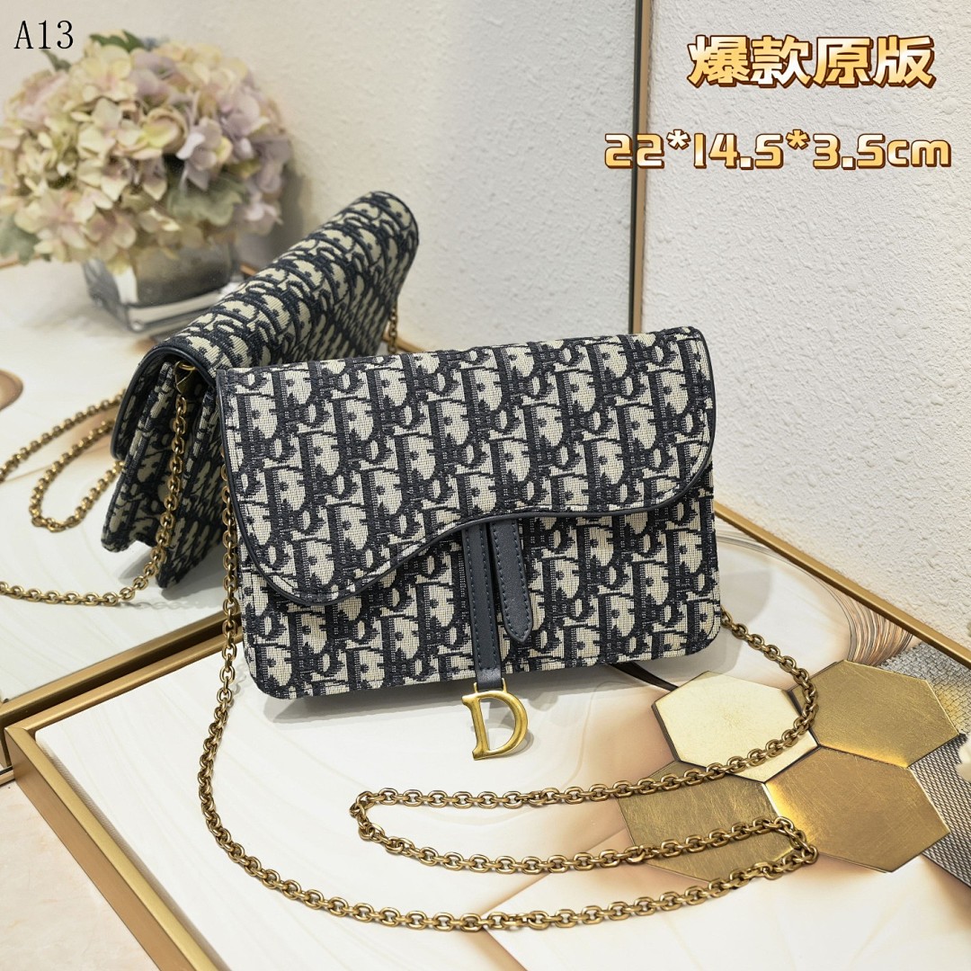 Diiior – Lady Diiior Oblique Print Shoulder Bag #1183