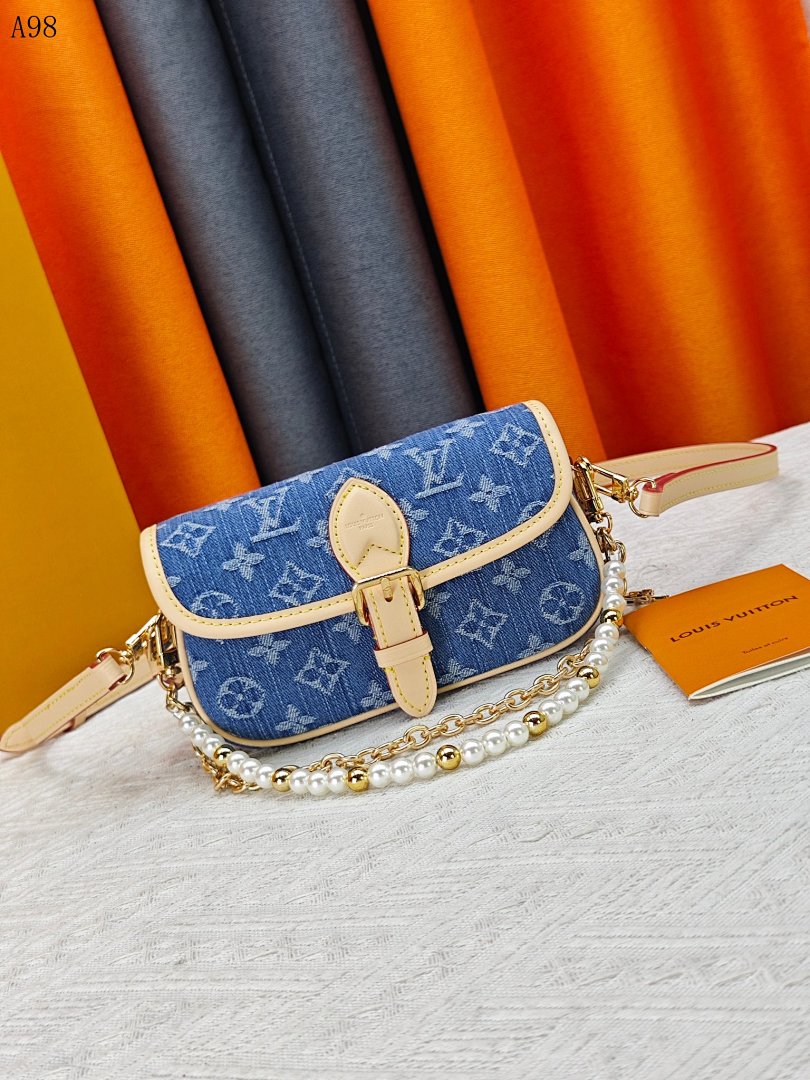 LVutton + A98 + Denim Monogram Crossbody Bag #4837 1 LVutton + A98 + Denim Monogram Crossbody Bag #4837