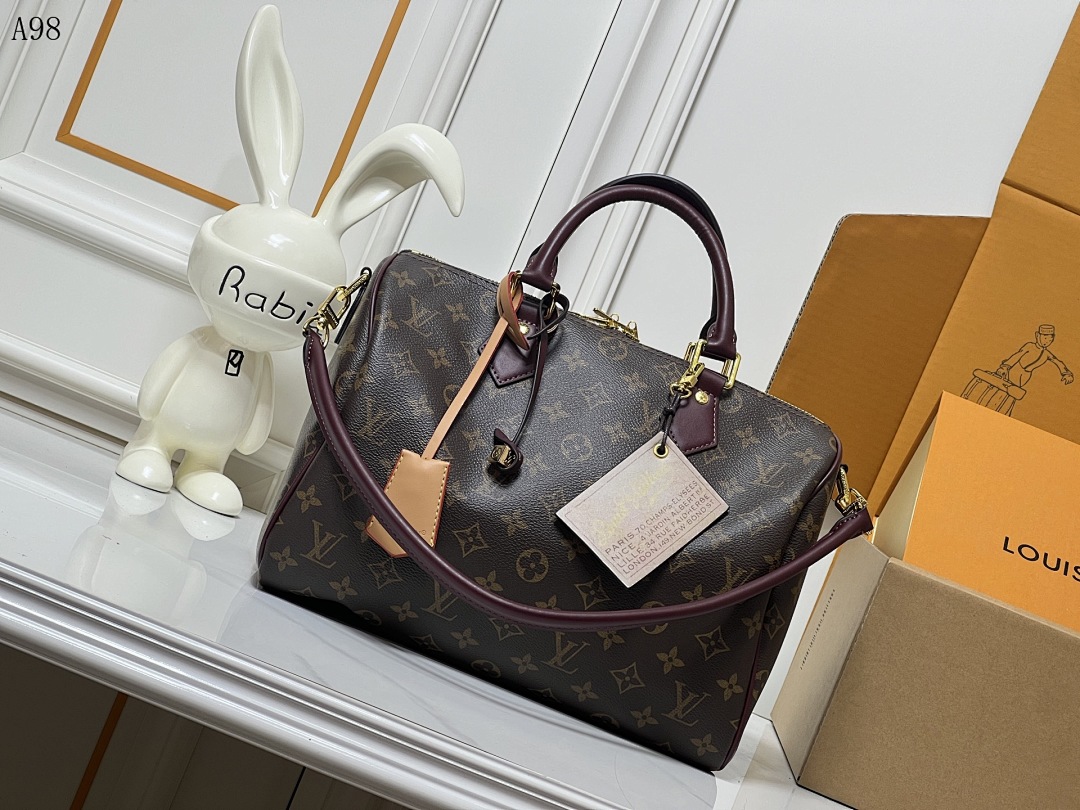 LVutton + Speedy 30 + Monogram Canvas Handbag #1154