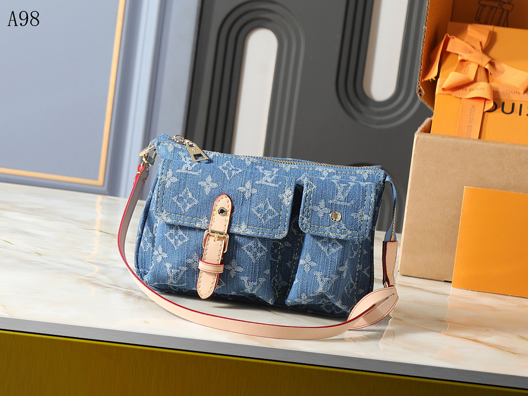 LVutton x Denim Monogram Crossbody Bag #1145 1 LVutton x Denim Monogram Crossbody Bag #1145