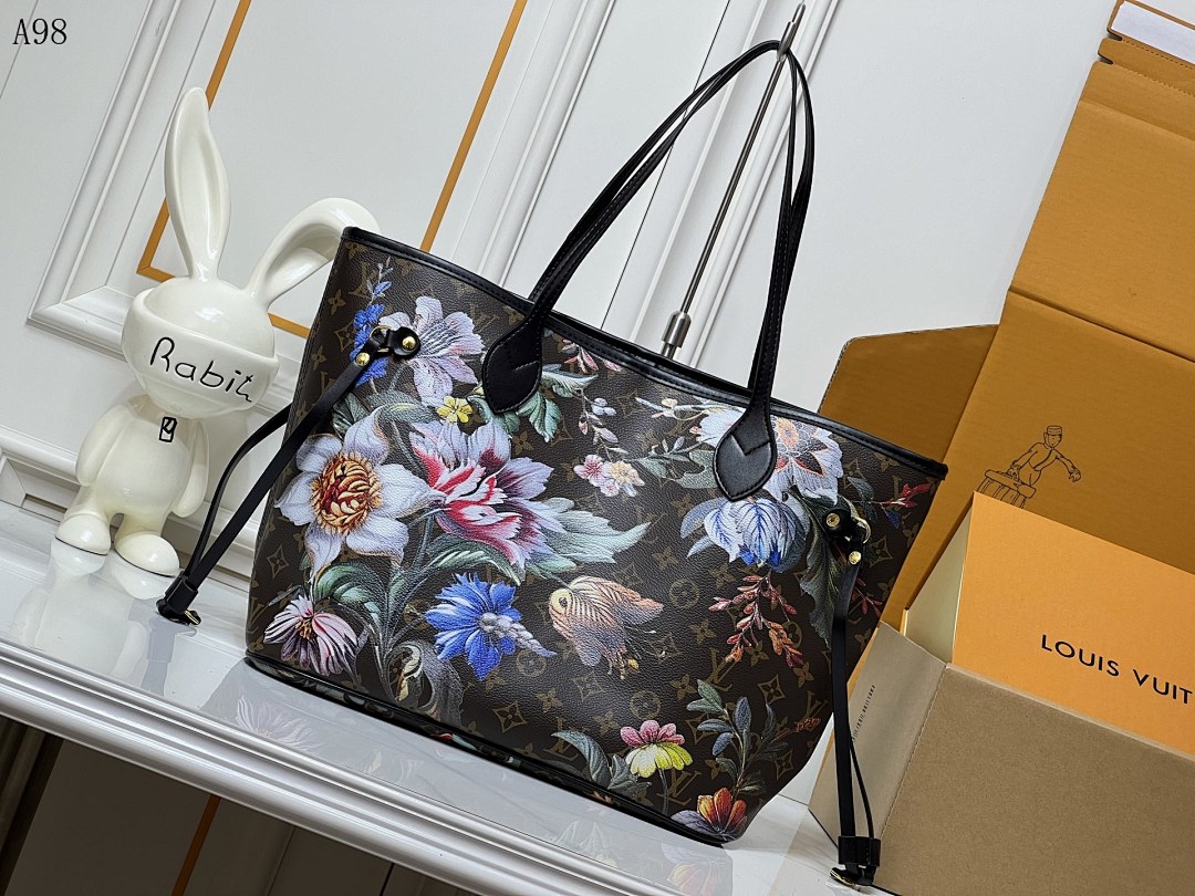 LVutton x Yayoi Kusama Monogram Multicolore Neverfull MM #3817