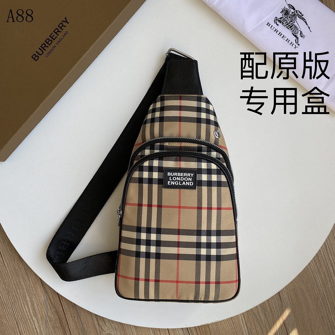 Burberyy A88 Check Pattern Crossbody Bag #6377 1 Burberyy A88 Check Pattern Crossbody Bag #6377