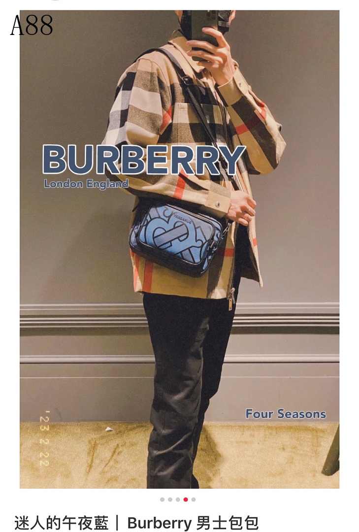 Burberyy A88 Midnight Blue Men’s Bag #6346