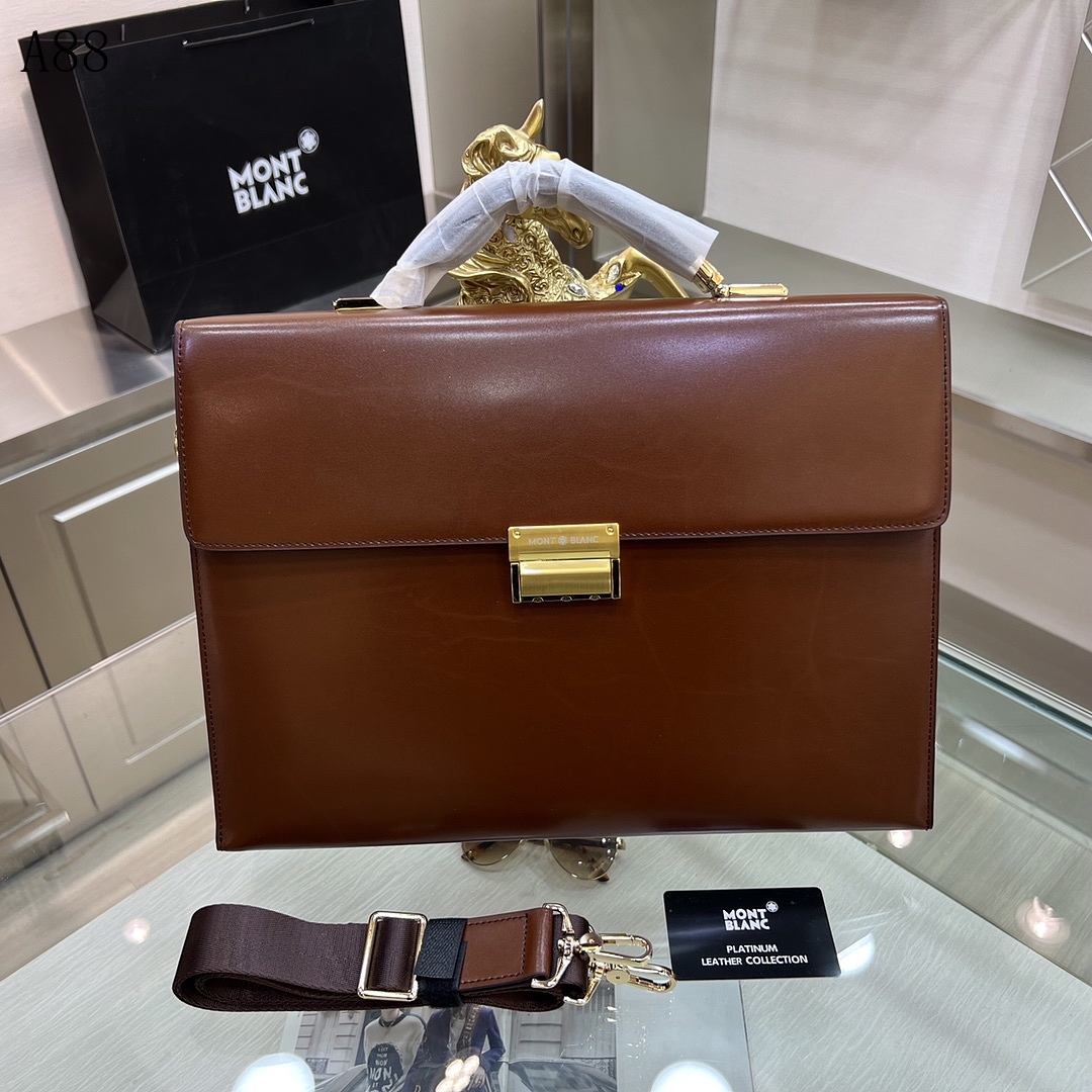 Montblanc + Platinum Leather Collection + Briefcase #6352