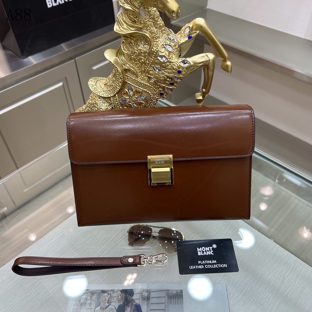 Montblanc + 488 + Platinum Leather Clutch #6360