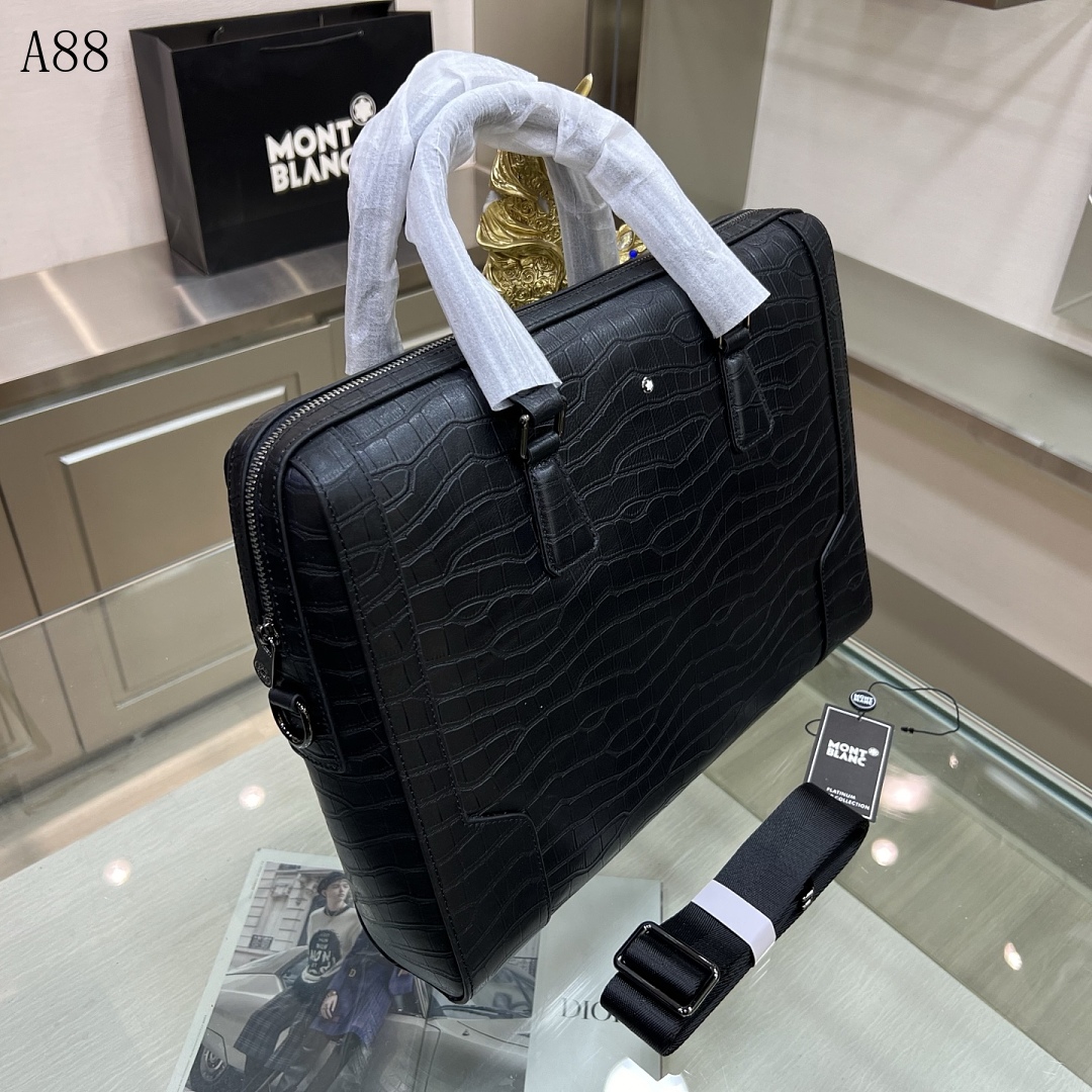 Montblanc + A88 + Crocodile-Embossed Business Briefcase #6358