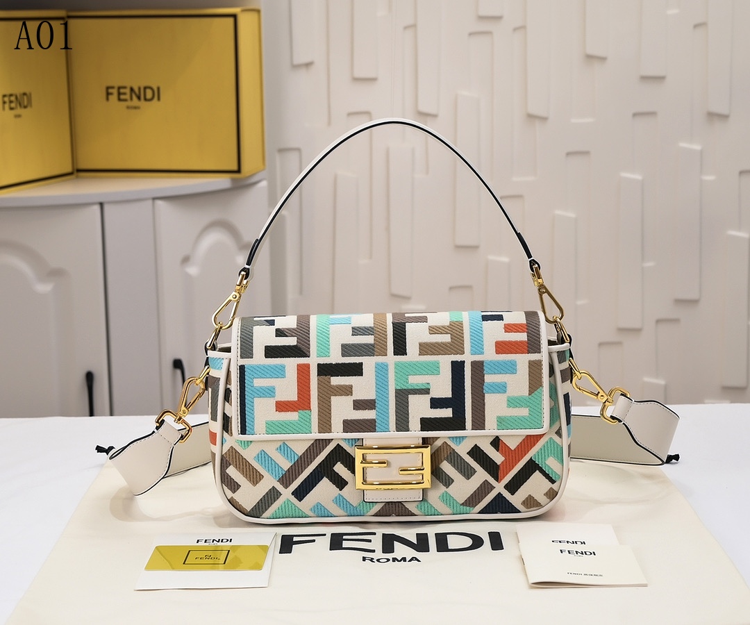 FENDI – Baguette Bag with FF Logo Print #1317