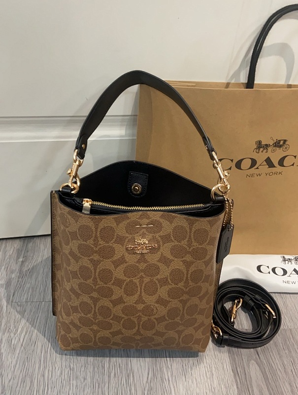 Coacch CBQ33 Mollie Mini Bucket Bag C-Logo Print Shoulder Crossbody - premium bag at SunToteBag