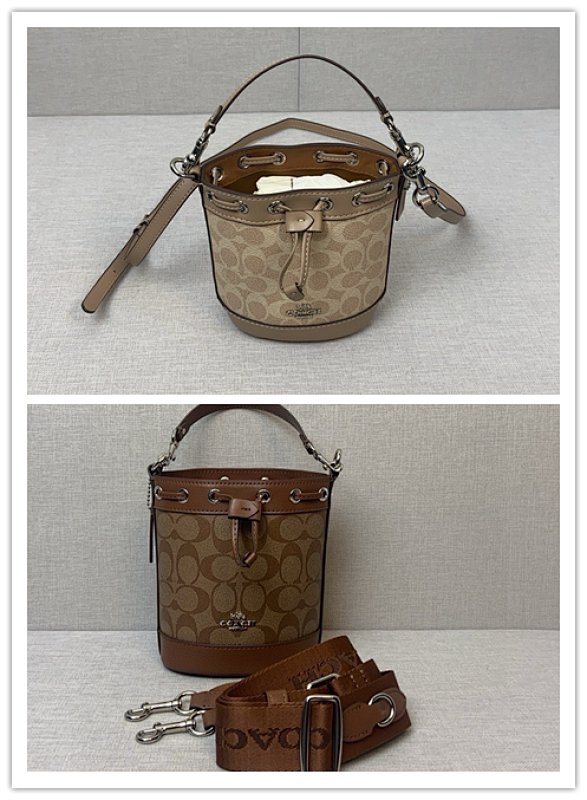 Coacch CR144 Mini Bucket Bag in Signature Canvas and Leather - premium bag at SunToteBag