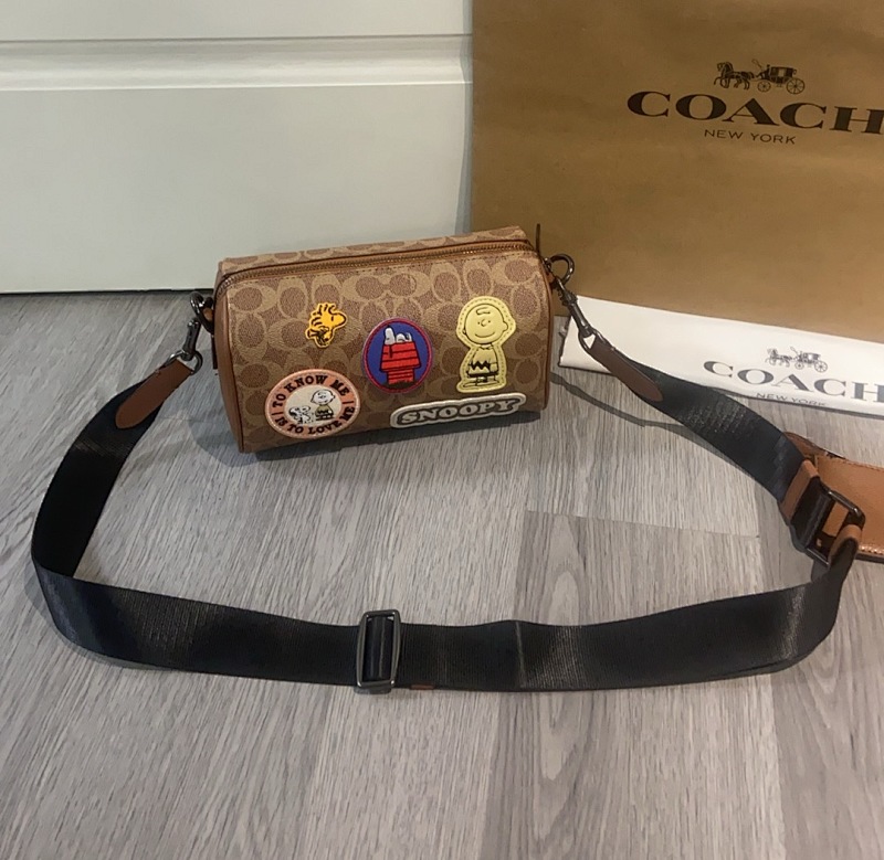 Coacch CBS96 x Peanuts Crossbody Bag with Charlie Brown Patches - premium bag at SunToteBag