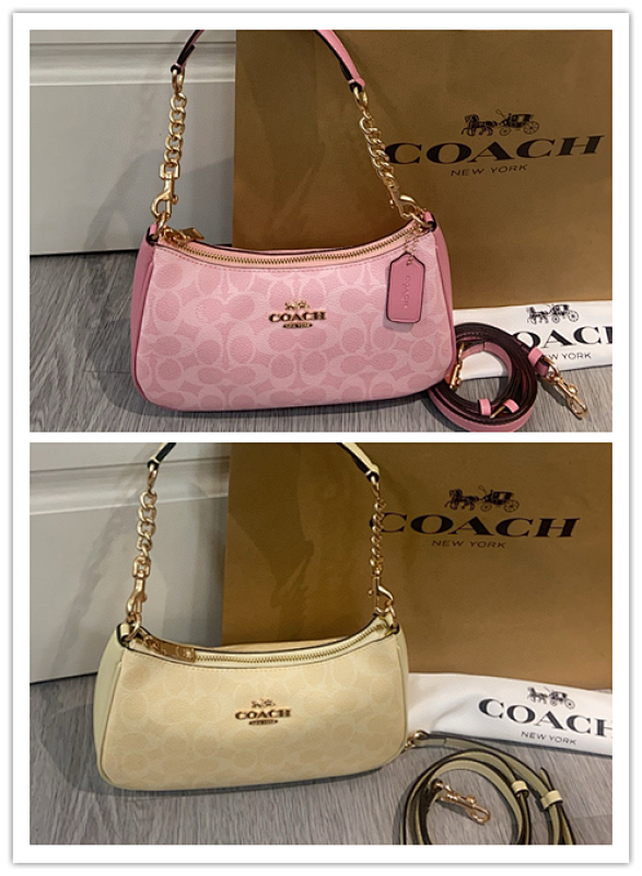 Coacch CV933 Teri Shoulder Bag in Pink and Beige