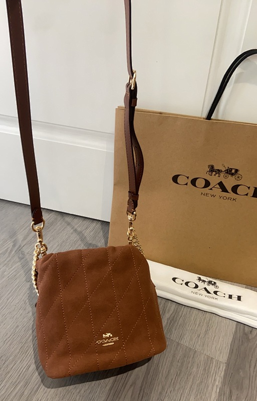 Coacch CDB69 Mini Faye Quilted Suede Crossbody Bag