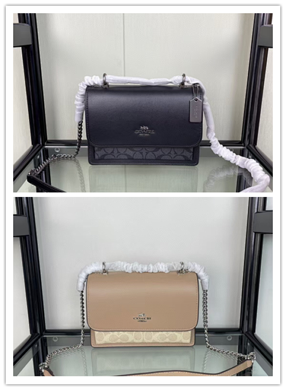 Coacch CV978 Klare Flap Crossbody Bag in Black and Tan