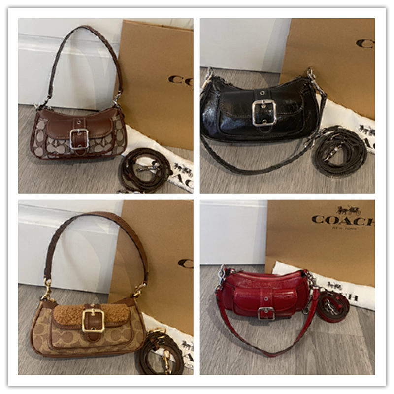 Coacch CDB13 Ashton Baguette Crossbody Bag in Signature Canvas
