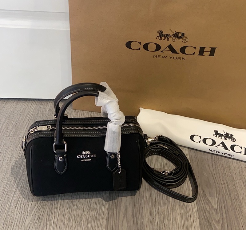 Coacch cCF29 Mini Rowan Black Suede Crossbody Bag