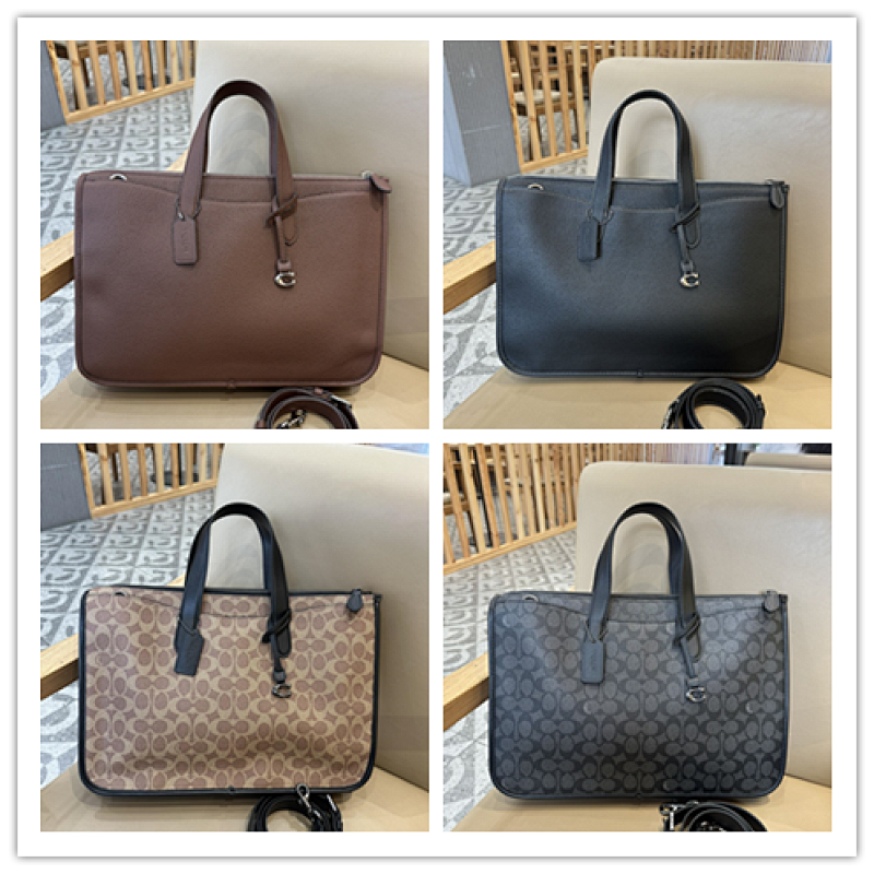 Coacch CV970 Isaac Tote Bag in Leather and Signature Canvas