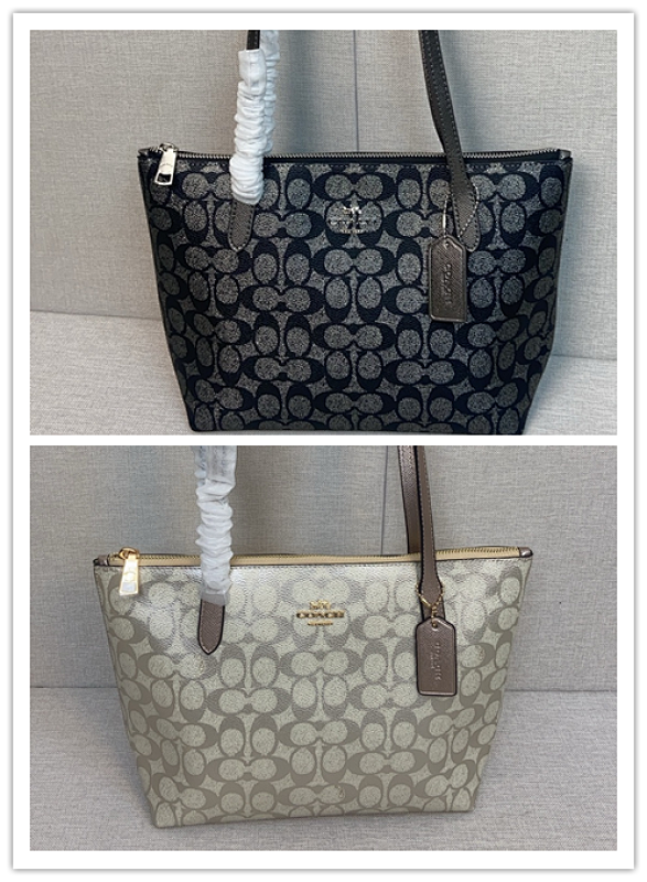 Coacch CW396 Signature Tote Bag in Black and Khaki