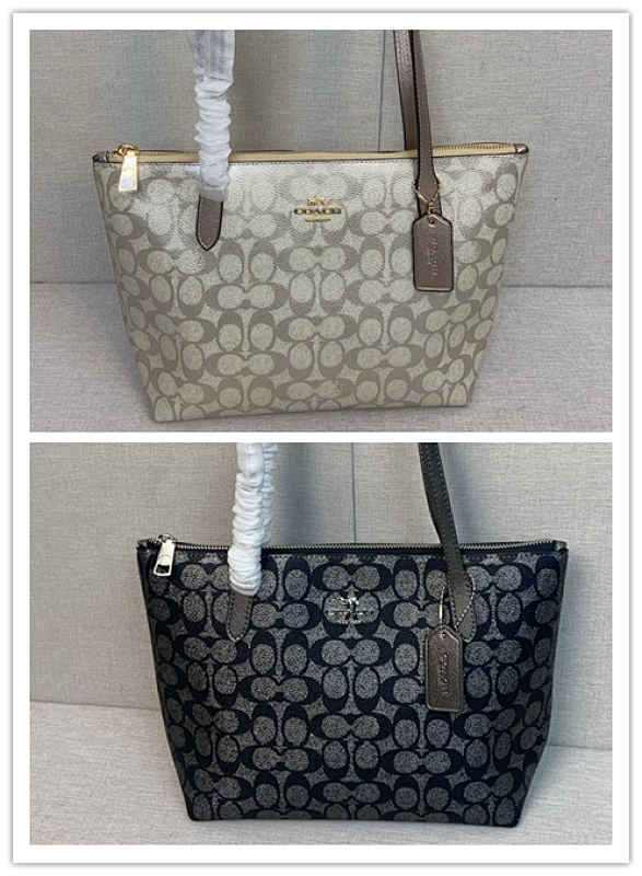 Coacch CW396 Signature Print Tote Bag – Grey & Navy