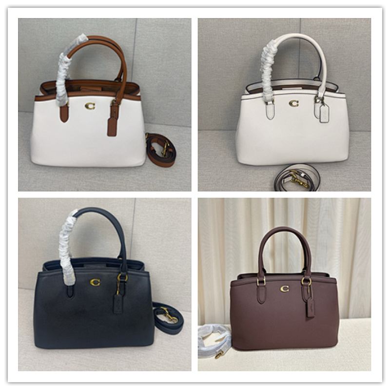 Coacch 3114 Legacy Tote Bag White Brown Navy Burgundy Leather
