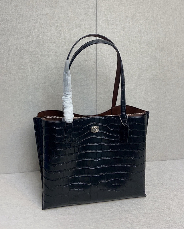 Coacch CP190 Willow Tote Croc-Embossed Mini Handbag - 1 Coacch CP190 Willow Tote Croc-Embossed Mini Handbag