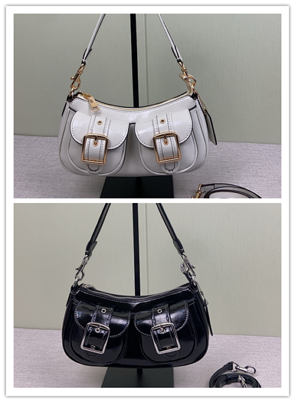 Coacch CV943 Ashton Baguette Oil Leather Shoulder Bag