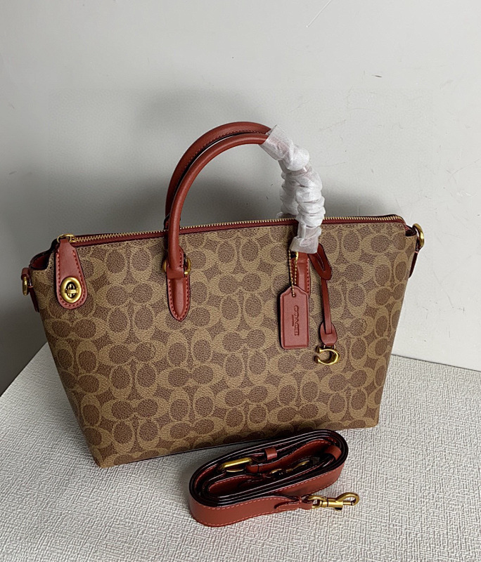 Coacch CE742 Signature Tote Bag in Caramel Brown - 1 Coacch CE742 Signature Tote Bag in Caramel Brown