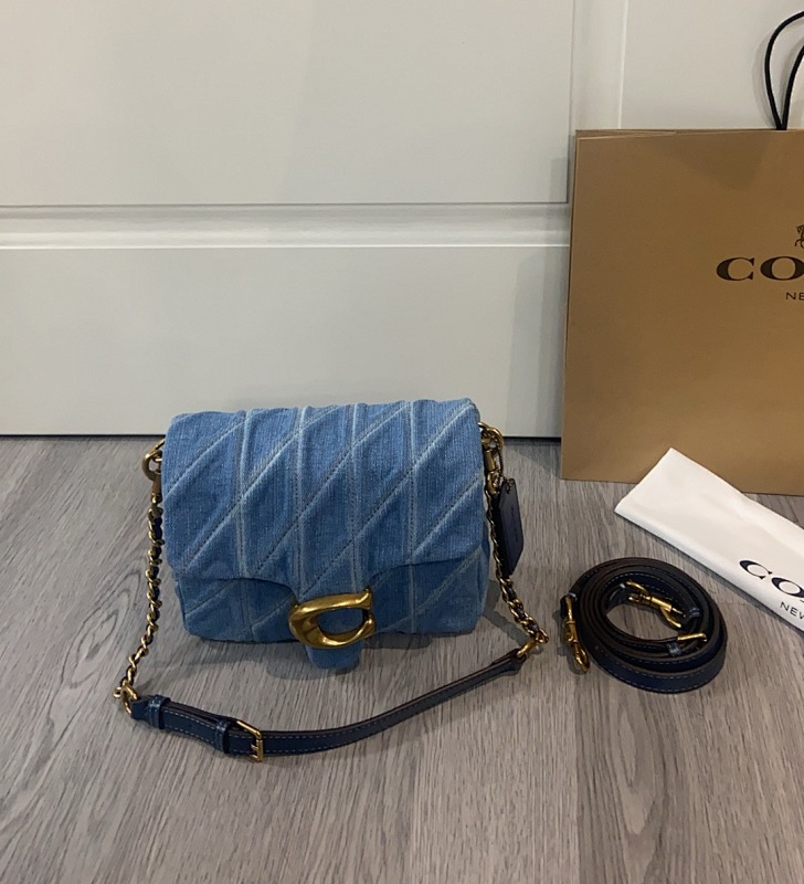 Coacch CAL94 Denim Quilted Square Shoulder Bag - 1 Coacch CAL94 Denim Quilted Square Shoulder Bag