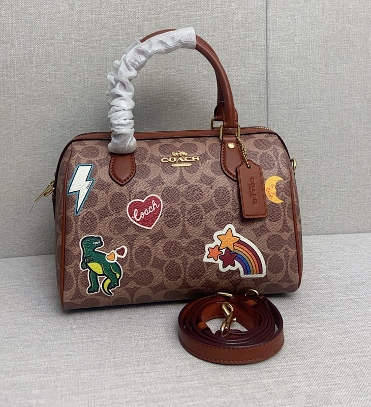 Coacch CZ612 Rowan Boston Bag with Dinosaur Patch Design