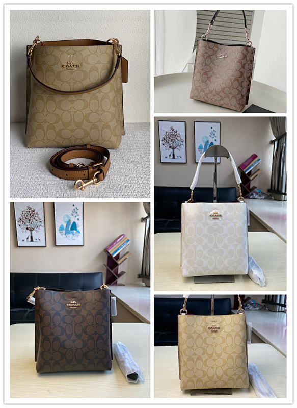 Coacch CA583 Mollie Small Bucket Bag C-Logo Print Crossbody Shoulder Bag