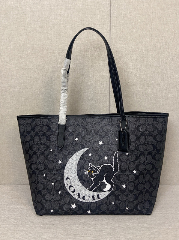 Coacch CW451 Halloween Cat Moon Tote Bag