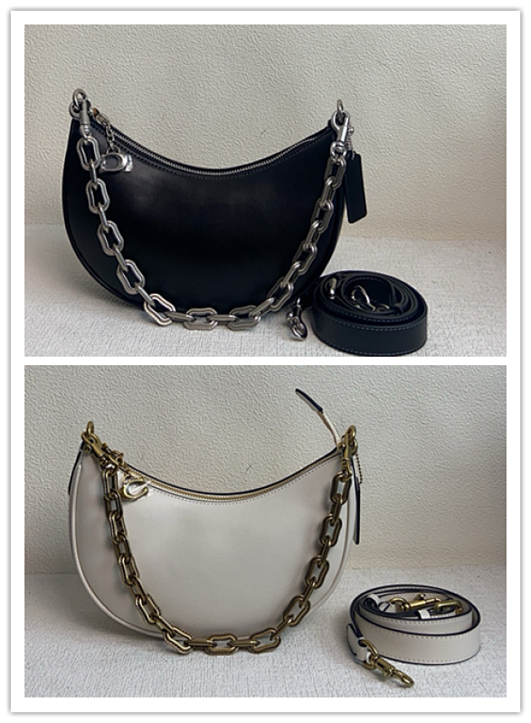 Coacch CM583 Mira Crescent Bag in Black and White