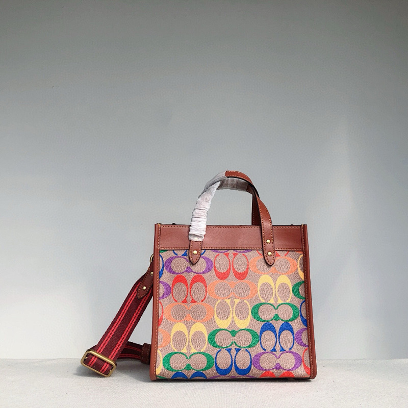 Coacch C5142 Field Tote 22 Rainbow Logo Tote Bag