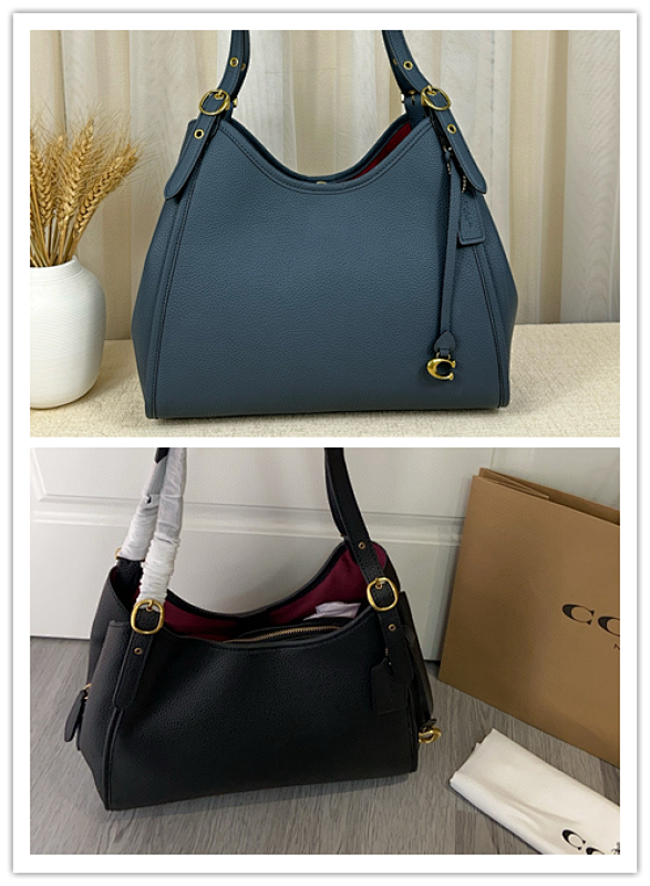 Coacch 4824 Lori Large Capacity Shoulder Tote Bag in Blue and Black