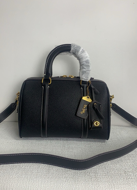 Coacch 8530 Ruby Boston Pillow Bag 1941 Black Leather Tote