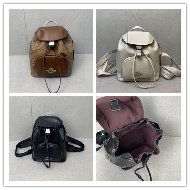 Coacch CR130 Signature Backpack - Brown, Beige, Black - 1 Coacch CR130 Signature Backpack – Brown, Beige, Black