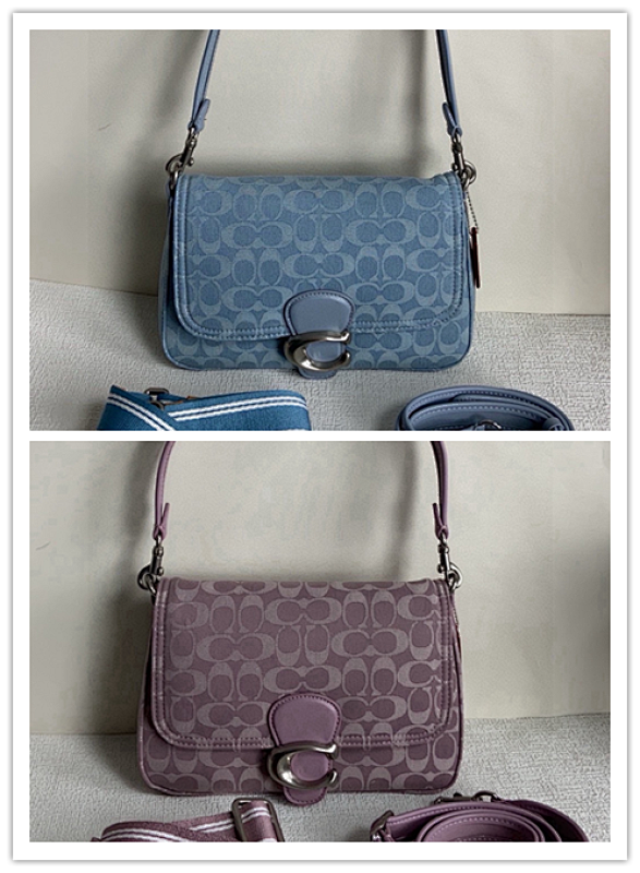 Coacch CJ854 Soft Tabby Crossbody Bag in Blue and Pink