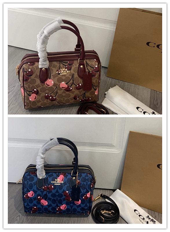 Coacch CY692 Teri Cherry Print Boston Pillow Bag