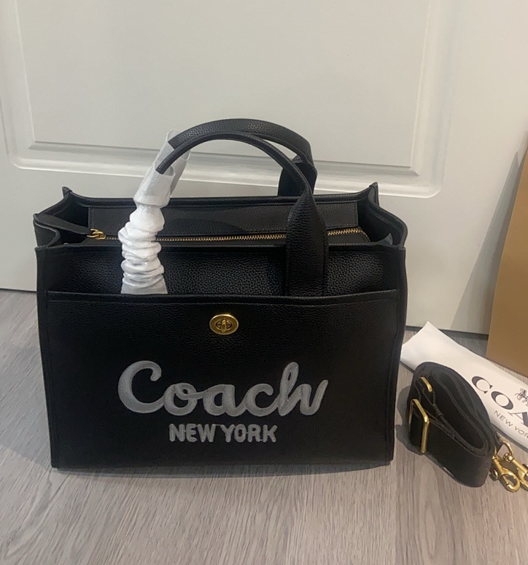 Coacch CAM75 Black Tote Bag with Grey Logo Embroidery