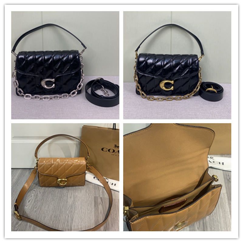 Coacch CAF55 Quilted Chain Tabby Shoulder Bag