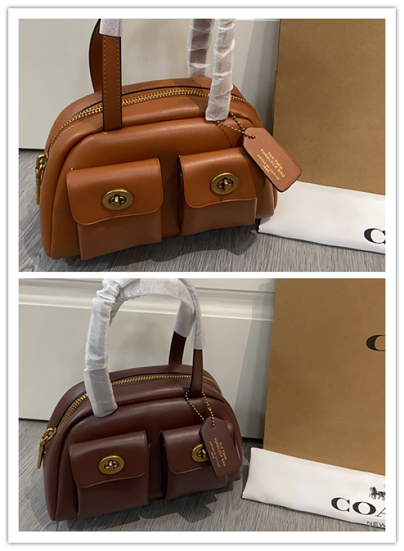 Coacch CCC55 Twin Pocket Handbag - Vintage Utility Style - 1 Coacch CCC55 Twin Pocket Handbag – Vintage Utility Style