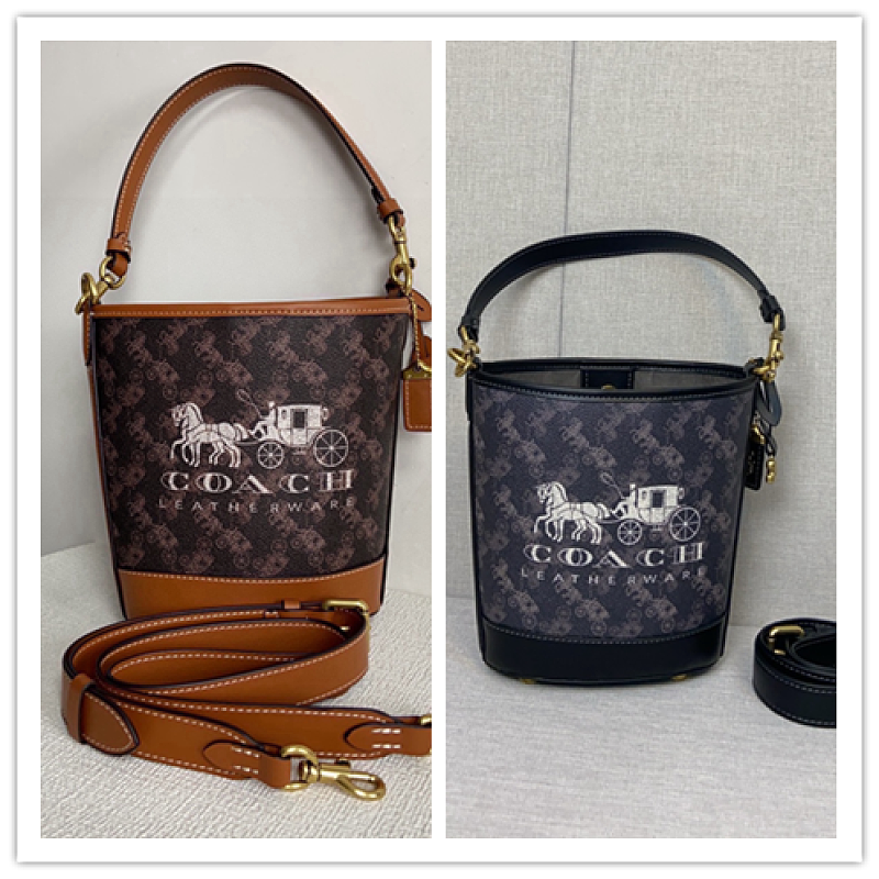 Coacch CJ828 Dakota Mini Bucket Bag with Signature Horse and Carriage Print