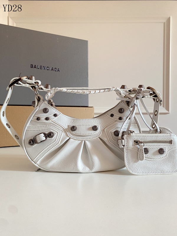 Balensiaga Le Cagole Mini White Moon Bag